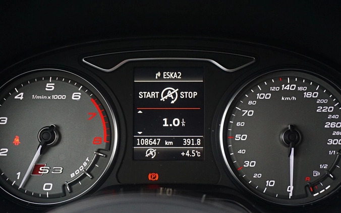 Audi S3 cena 87900 przebieg: 108646, rok produkcji 2013 z Rudnik nad Sanem małe 301